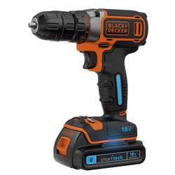 Black and Decker - 18V Lithiumion smart tech Drill Driver with 400mA charger and Kit Box - BDCDC18KST