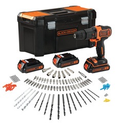 Black and Decker - 18V 2 sebessges tvefrcsavaroz 3 akku gyorstlt s 120 tartozk szerszmosldban - BDCHD181B3A