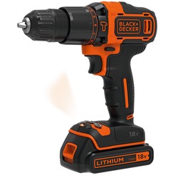Black and Decker - 18V Lithiumion Hammer Drill with 2x 15Ah Batteries 400mA charger in a Kitbox - BDCHD18KB