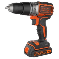 Black and Decker - 18V Lithiumion Brushless 2 Gear Hammer Drill with 2x 15Ah Batteries 400mA charger in a Kit Box - BL188KB