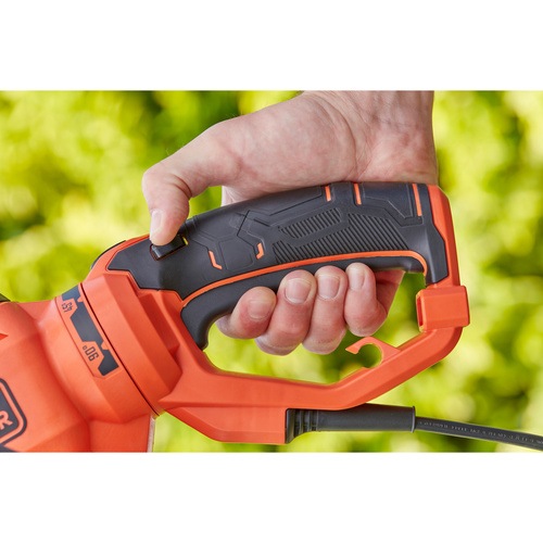 Black and Decker - 650W Corded 60cm Twist Handle Hedge Timmer with SAWBLADE - BEHTS551